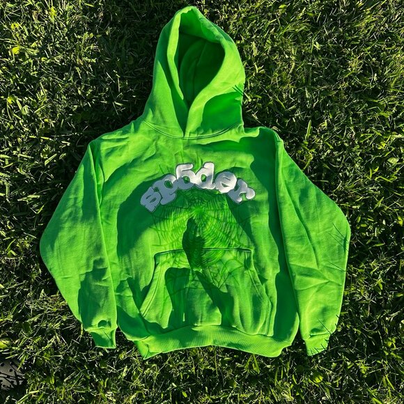 Sp5der Web Hoodie Slime Green-100% AUTHENTIC (HAVE RECEIPT)